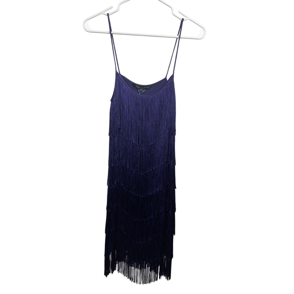 NWT French Connection Fringe Dress Sleeveless Party Cocktail Flapper Size‎ 6